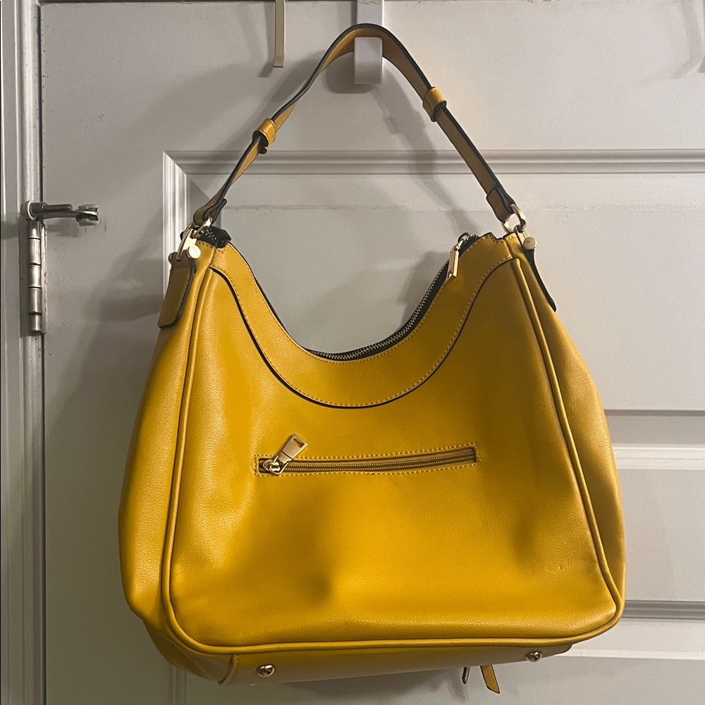 Yellow Leather Hobo Bag